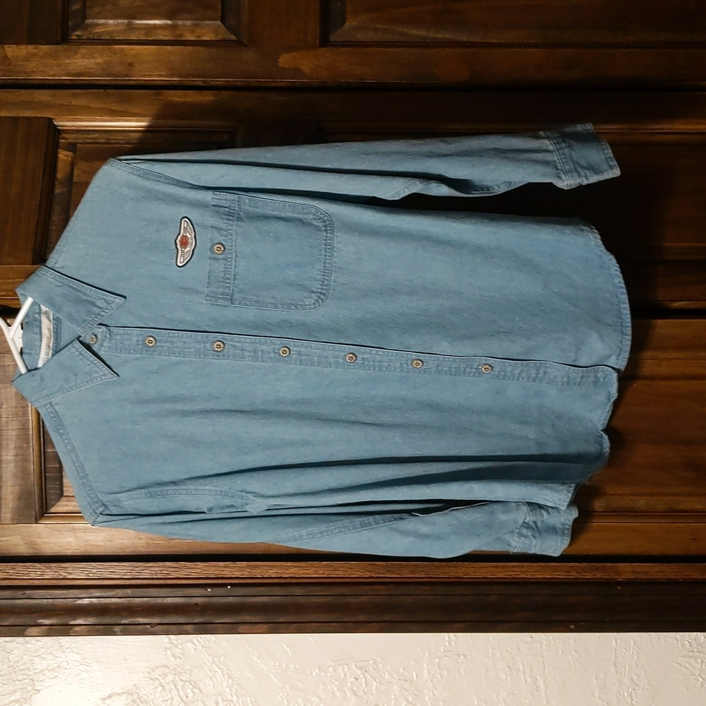 Harley-Davidson button-up denim shirt